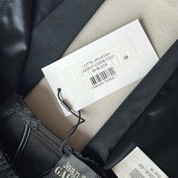 New JEAN PAUL GAULTIER x Lotta Volkova Lace-up Satin & Mesh Leggings Size 38 FR - Picture 9 of 10